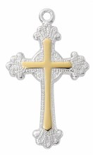STERLING SILVER TWO-TONE 18'' CROSS
