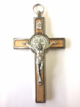 ST BENEDICT CRUCIFIX WITH OLIVE WOOD INSERT