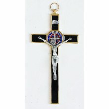 ST BENEDICT GOLD/ BLACK ENAMEL CRUCIFIX