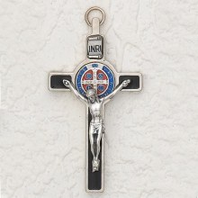 ST BENEDICT BLACK ENAMEL CRUCIFIX