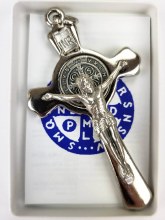 ST BENEDICT CRUCIFIX NICKEL COLOR 3"