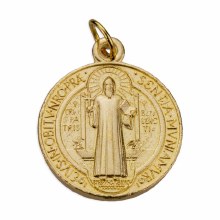 ST BENEDICT GOLD TONE 1" MEDAL