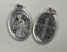 ST BENEDICT OXIDIZED MEDAL
