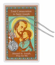 ST JOSEPH CONSECRATION MEDAL AND PRAYER CARD