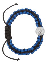 ST.MICHAEL CORD BLUE/BLACK BRACELET