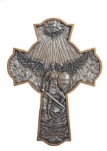 ST. MICHAEL PEWTER WALL CROSS