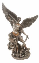 ST. MICHAEL STATUE PEWTER STYLE FINISH