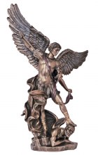 ST. MICHAEL STATUE BRONZE 14.5"