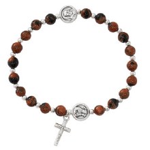 ST PIO SANDSTONE ROSARY BRACELET