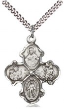 STERLING 4-WAY MEDAL 24" CHAIN