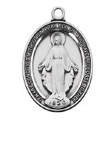 SS MIRACULOUS MEDAL 18" CHAIN