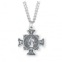STERLING SILVER ST. BENEDICT CROSS MEDAL
