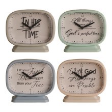 TABLE CLOCK 4 ASSORTED IN GODS TIME