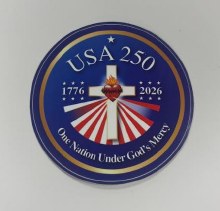 USA 250 ROUND STICKER