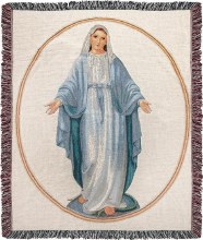 VIRGIN MARY TAPESTRY THROW