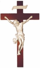 WHITE ALABASTER CRUCIFIX WOOD