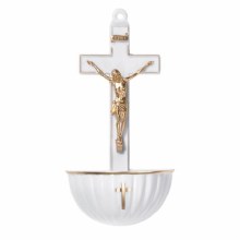 HOLY WATER FONT: WHITE CRUCIFIX