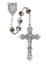 WHITE REAL CLOISONNE ROSARY