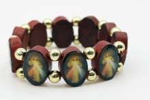 WOODEN DIVINE MERCY STRETCH BRACELET