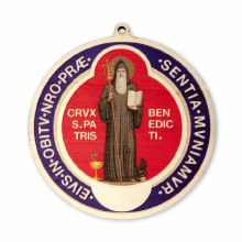 ST BENEDICT WOODEN MEDALLION