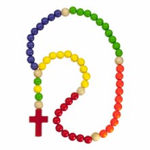 CHILDREN'S ROSARY ROUND WOODEN BEADS