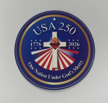 USA 250 ROUND STICKER