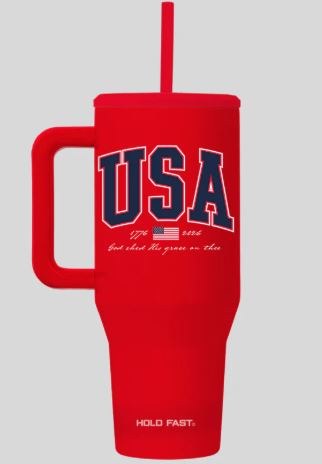 USA RED CUP WITH STRAW