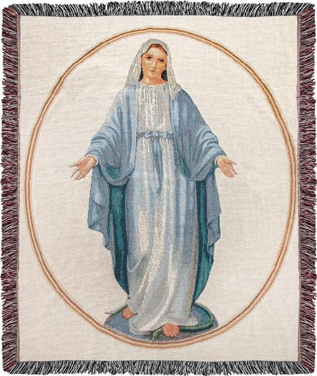 VIRGIN MARY TAPESTRY THROW