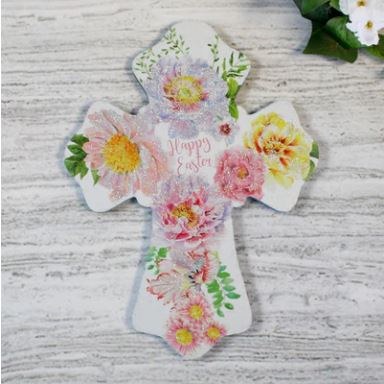 HAPPY EASTER WOODEN CROSS