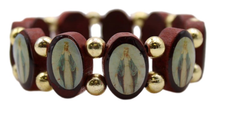 WOODEN OUR LADY OF GRACE BRACELET