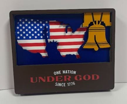 WOODEN LIBERTY BELL PLAQUE