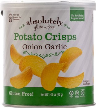 Absolutely Potato Crisps Mini Onion Garlic   1.41 oz