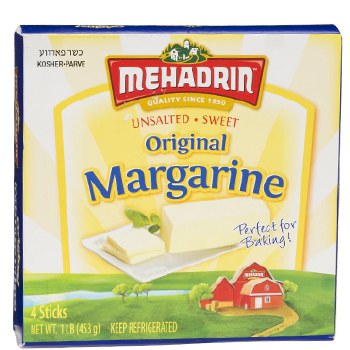 Mehadrin Margarine unsalted   1 lb.