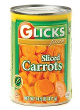 Glicks Sliced  Carrots 14.5 oz