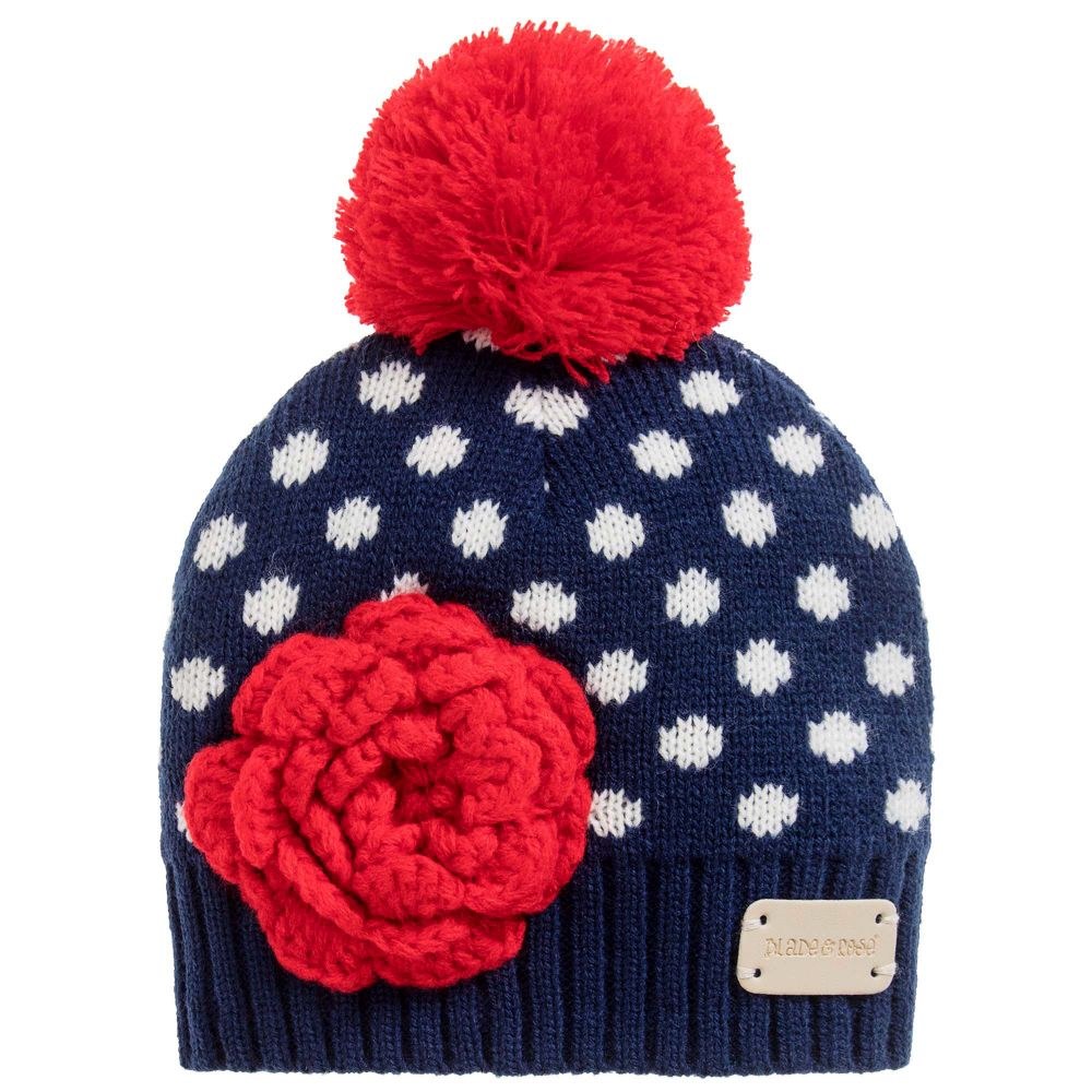 ladies navy bobble hat