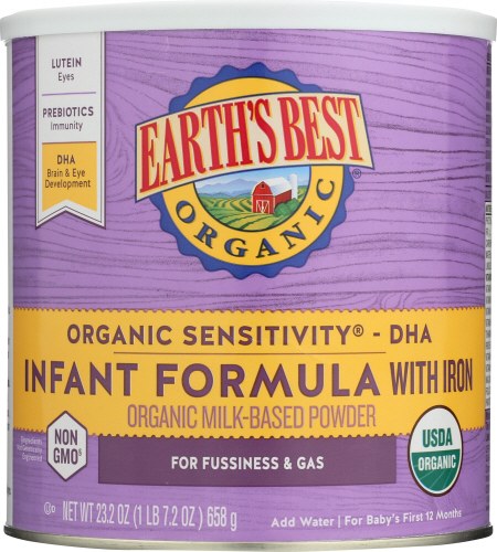 earth's best organic sensitivity infant formula with iron