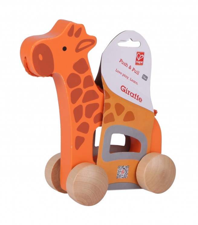 wooden giraffe pull toy