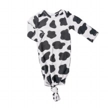 Knotted Gown- Cow Print