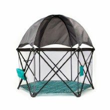 Baby Delight Go With Me Haven Eclipse Portable Playard- Teal Watercolor Stripe