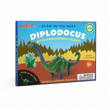 3D Diplodocus with Prehistoric Plant