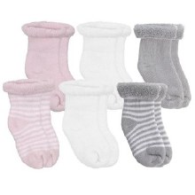 Kushies Socks 6pk Pink 0-3