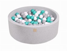 Light Grey Ball Pit with 200 Balls Turquoise/Grey/White