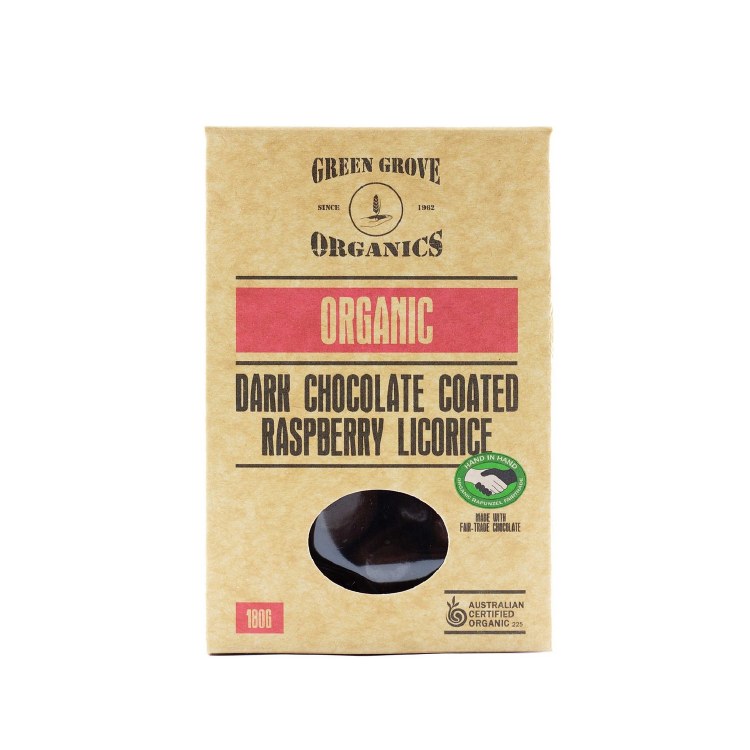 Licorice Raspberry Dark Chocolate Coated 180gm