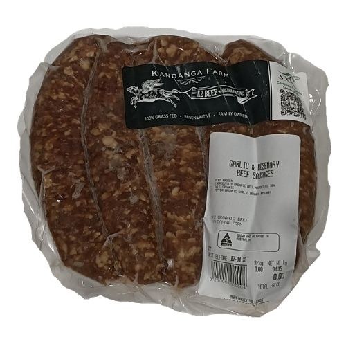 Beef Sausages Garlic &amp; Rosemary 600gm