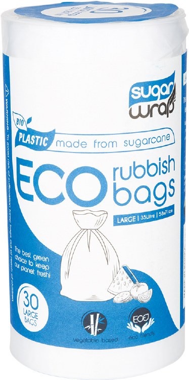 Eco Rubbish Bags Made from Sugarcane - Large 35L x20