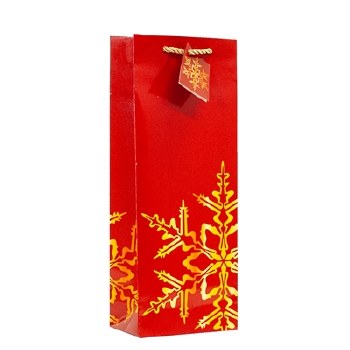 Red Snowflake Wine Gift Bag