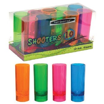 Neon Shot Glasses 2oz 10pk