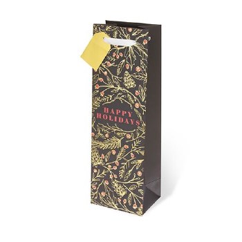 Holiday Floral Wine Gift Bag