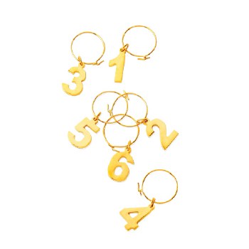 Belmont Gold Plated Wine Charms (set of 6)
