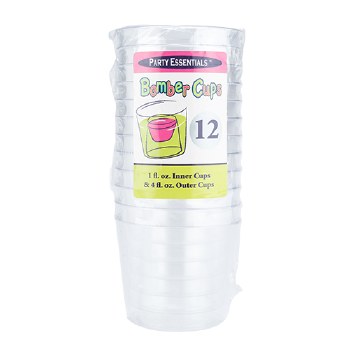 Hard Plastic Clear Bomber Cups 12pk